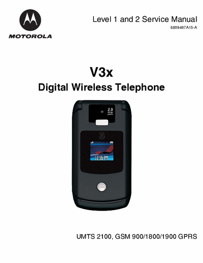 Motorola v3x Series Motorola v3x Series Service Manual